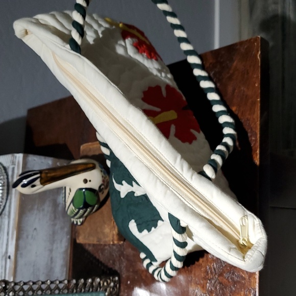 QUILTED HIBISCUS HAWAIIAN FLOWERS SHOULDER BAG TOTE ISLANDER HANDMADE TROPICAL - Picture 11 of 11